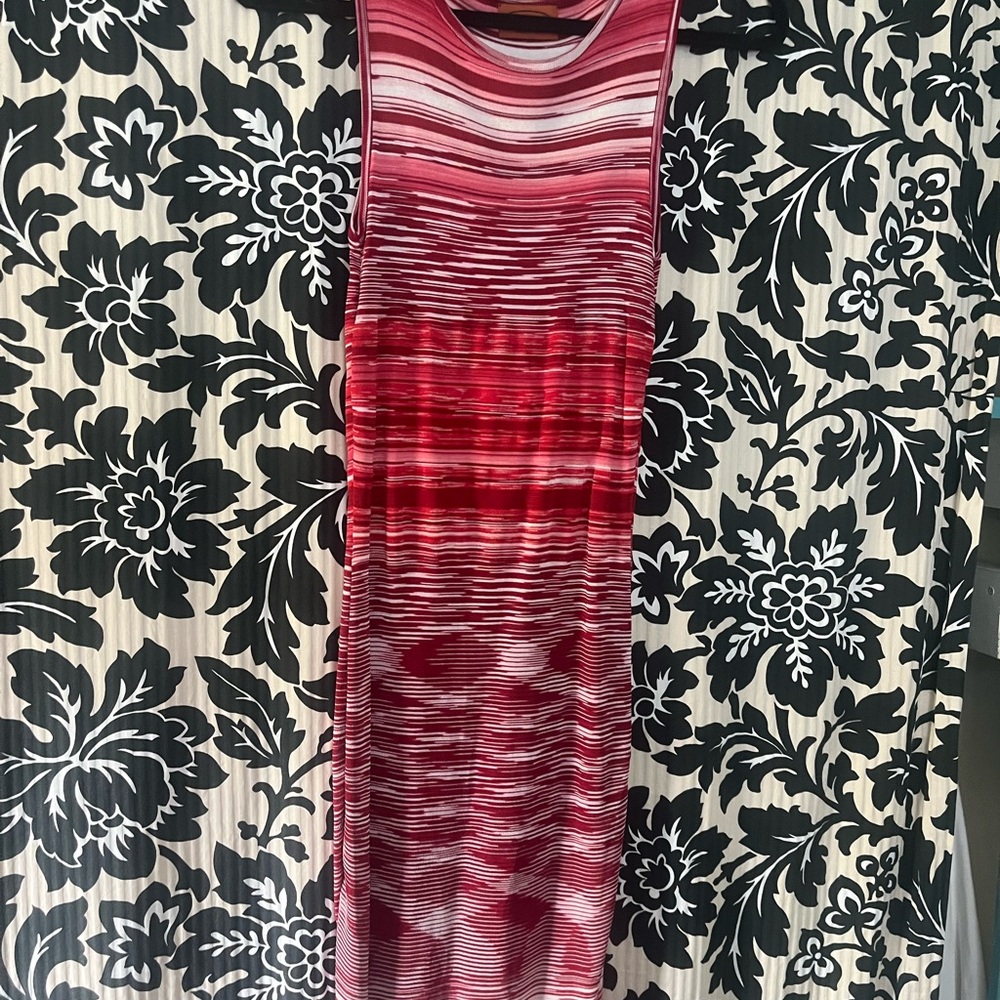 Missoni Pink & Red Wave-Stripe Maxi Dress